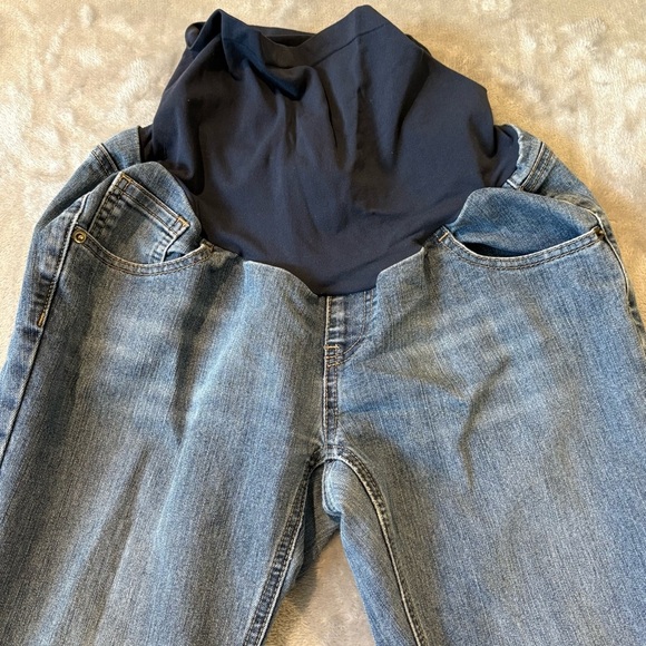 Maternity Fit & Flare Bootcut Blue Denim Jeans Sz M - Picture 2 of 8